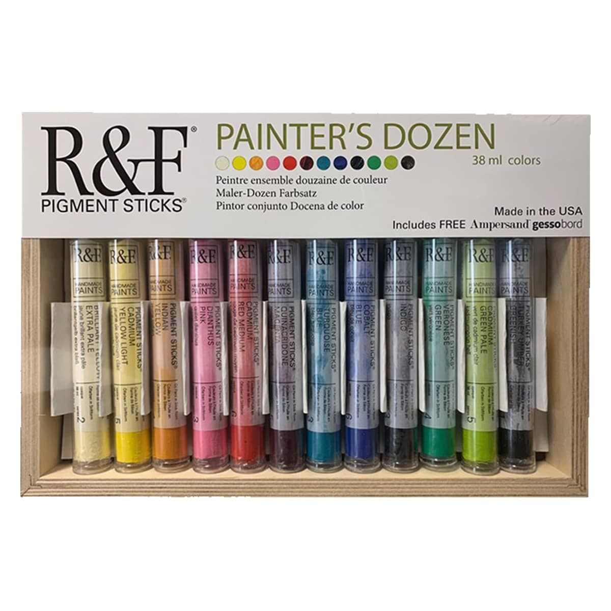 R&F Pigment Sticks Painter's Dozen Set of 12 - Assorted Colors