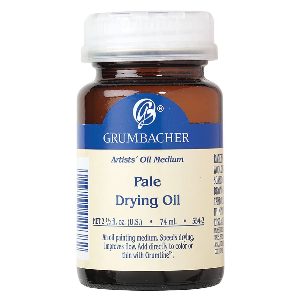 Grumbacher Pre-Tested Pale Drying Oil, 2.5 oz Bottle