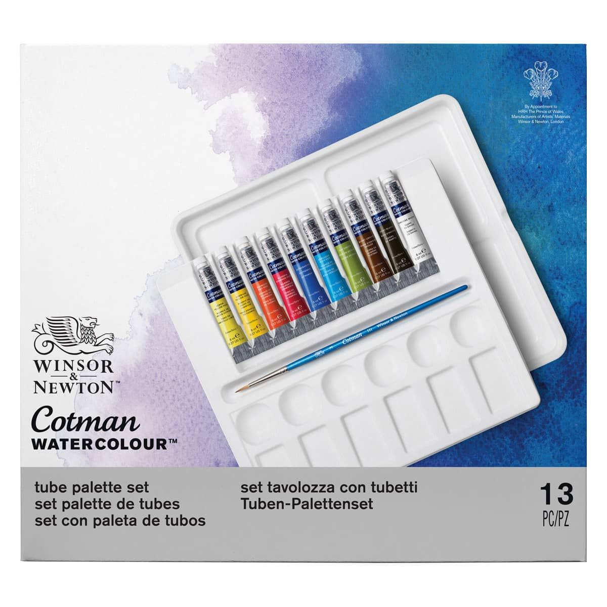Winsor & Newton Cotman Watercolor - Palette Set of 10, 8ml Tubes