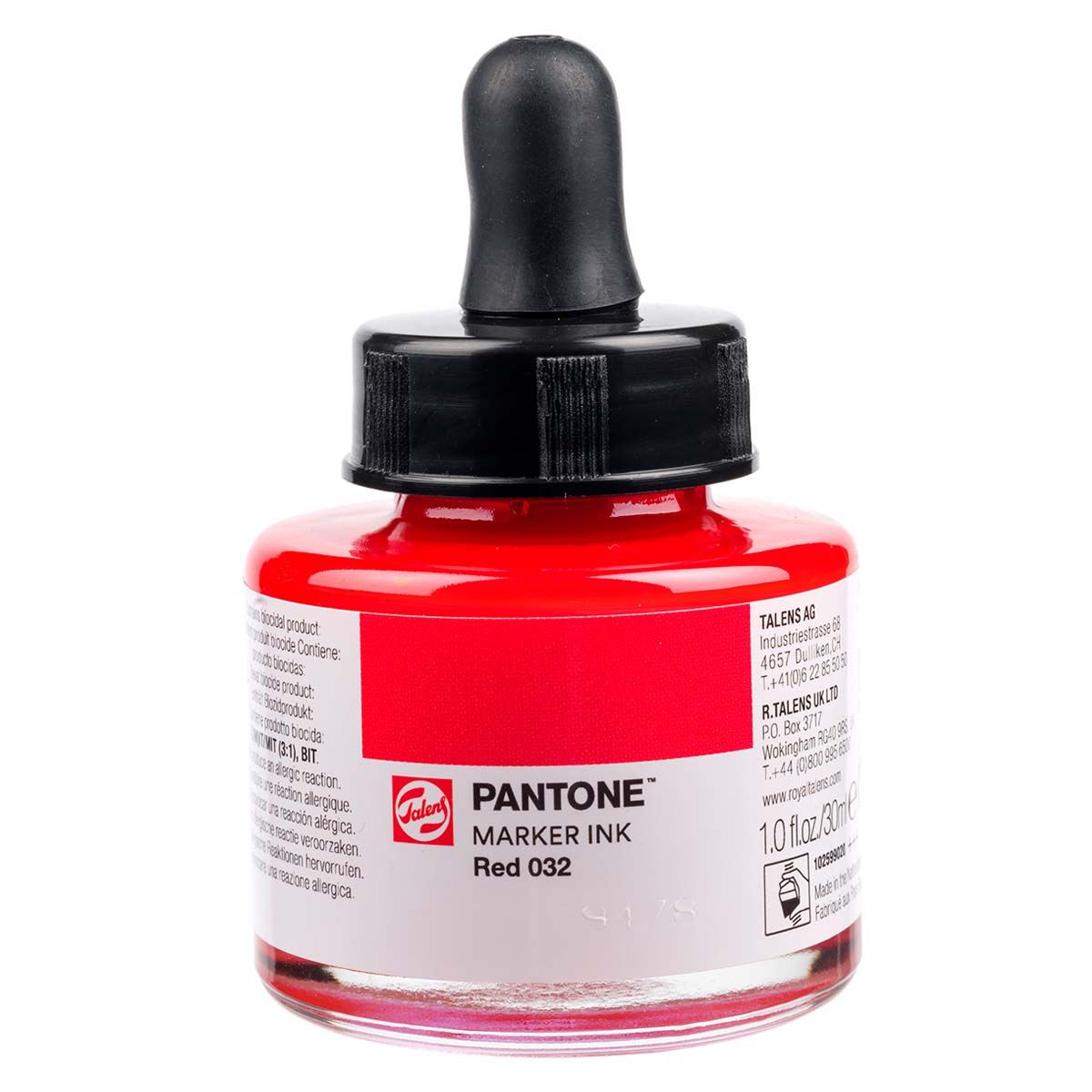 Pantone Marker Ink Bottle, Red 032 (30ml) Jerry's Artarama
