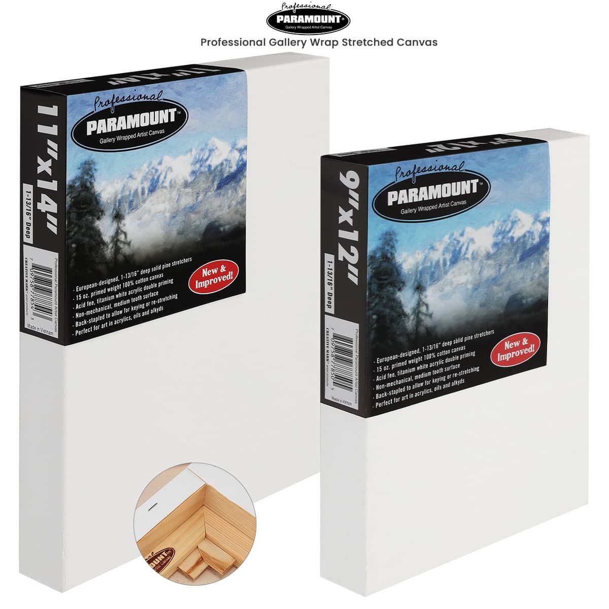 Paramount 1-13/16" Deep,  Professional Gallery Wrap Stretched Canvas