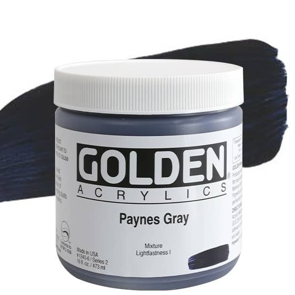 Golden Open Acrylic Paint - 5Oz Paynes Gray, Slow-Drying Artist Paint For Blending