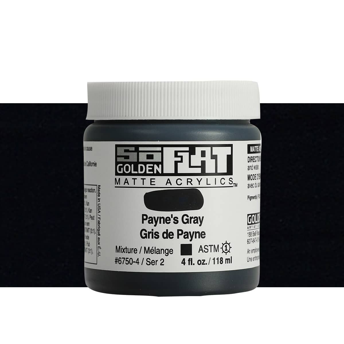 Golden SoFlat Matte Acrylic 4 oz Payne'S Gray