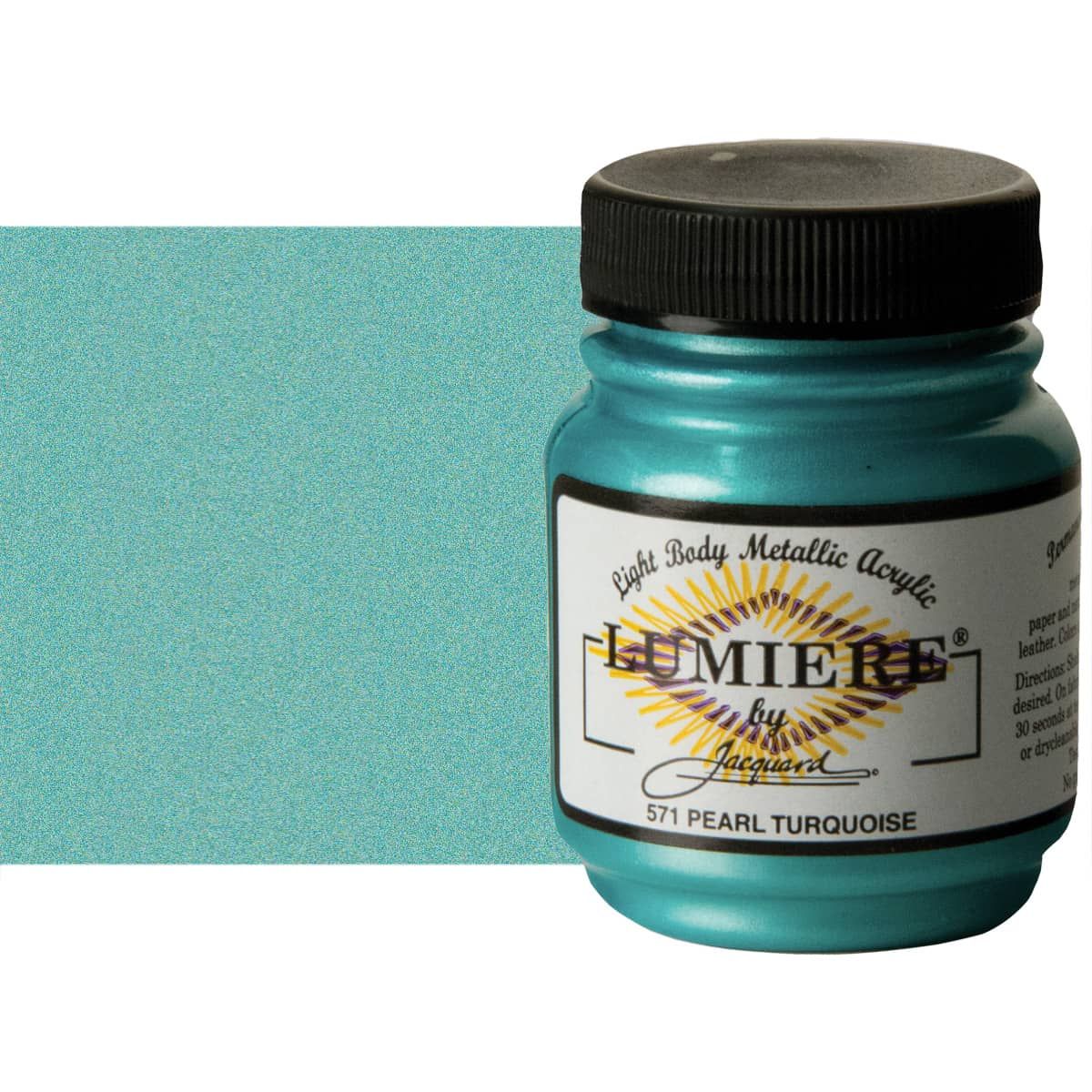 Jacquard Lumiere Fabric Color Pearlescent Turquoise, 2.25oz Jar