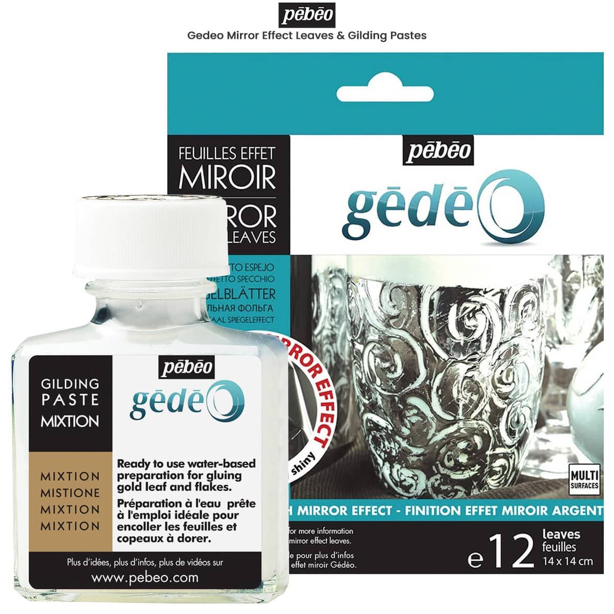 Pebeo Gedeo Mirror Effect Leaves & Gilding Pastes