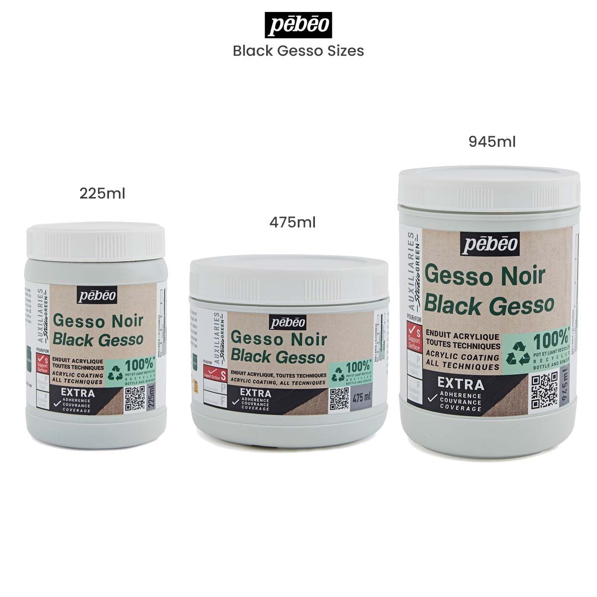 Pebeo Studio Green Black Gesso (225ml)