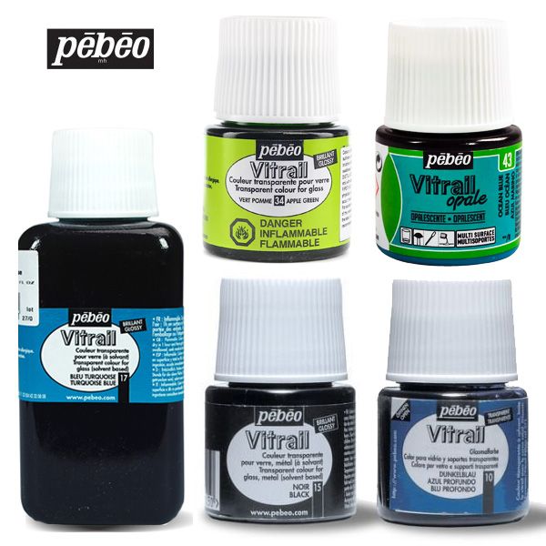 Pebeo Mixed Media Vitrail Transparent, Opaque Colors