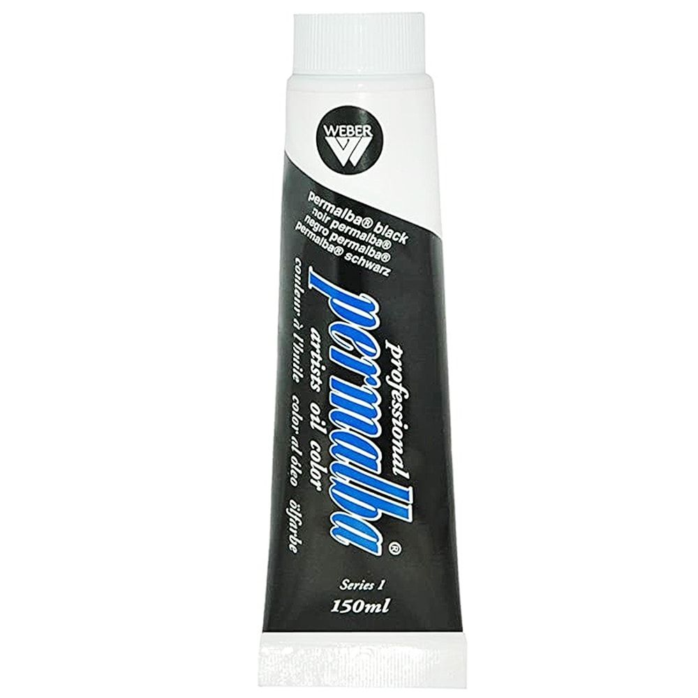 Permalba Black Artist Oil Paint, 150ml Tube