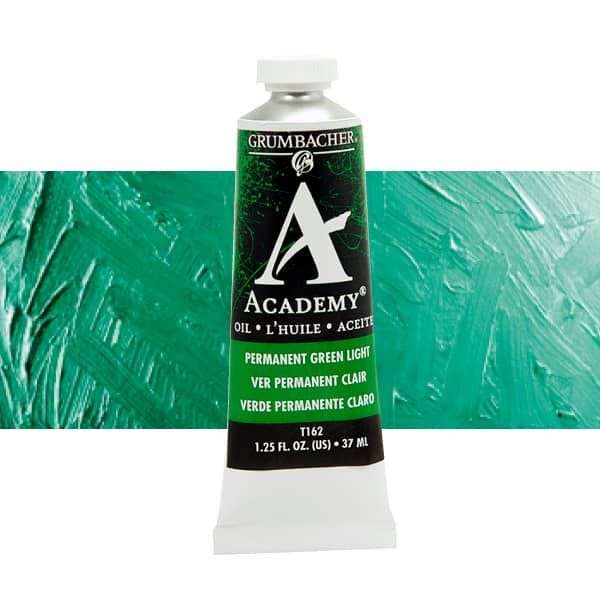 Grumbacher Academy Oil Color 37 ml Tube - Permanent Green Light
