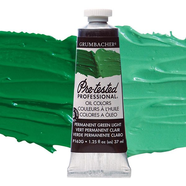 Grumbacher Pre-Tested Oil Paint 37 ml Tube - Permanent Green Light