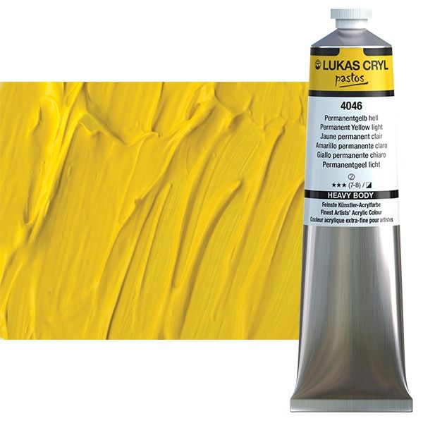 LUKAS CRYL Pastos Acrylics Permanent Yellow Light, 200ml Tube Jerry's Artarama