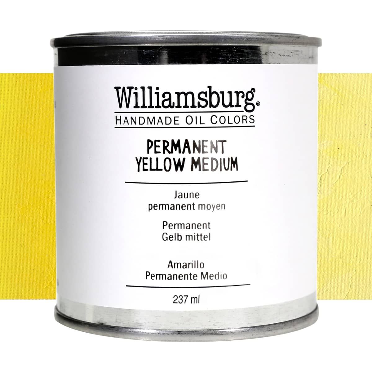 Williamsburg Handmade Oil Paint Permanent Yellow Medium, 237ml Can