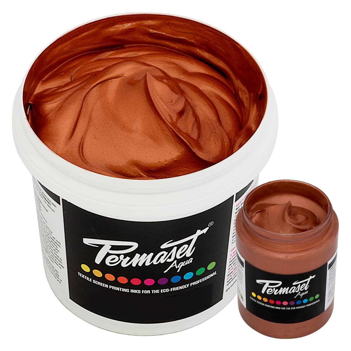 Permaset Aqua Supercover Metallic Fabric Printing Ink 300ml Copper