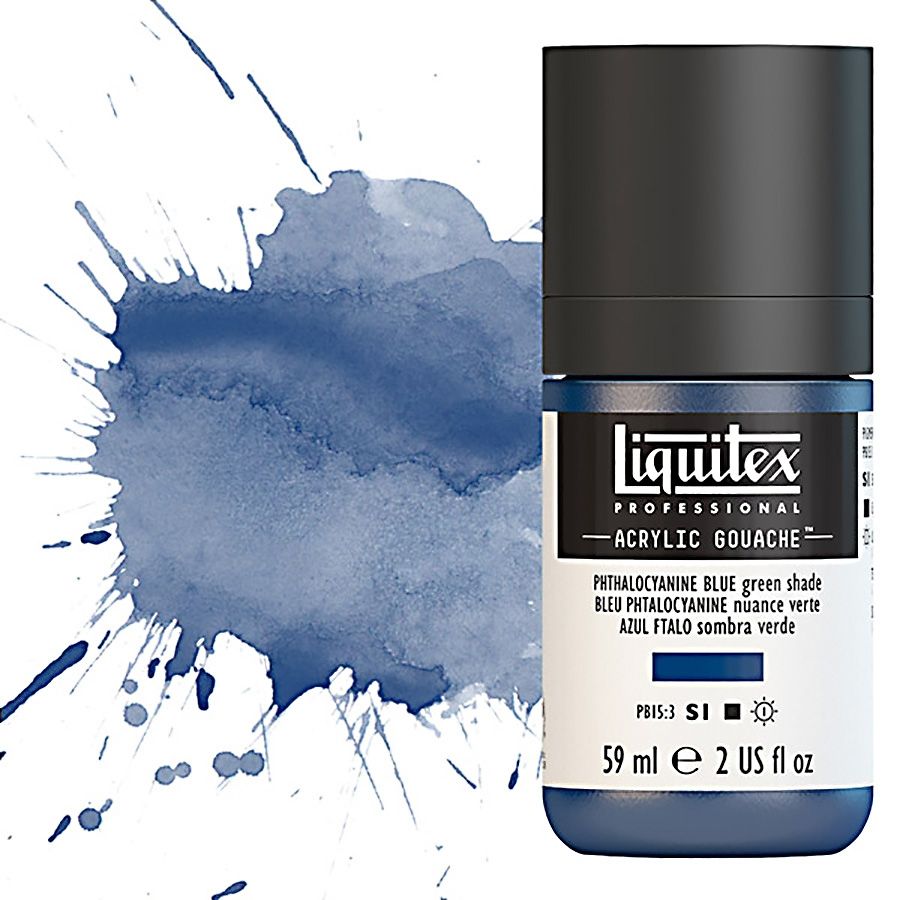 Liquitex Professional Acrylic Gouache 2oz Phthalocyanne Blue (Green Shade)