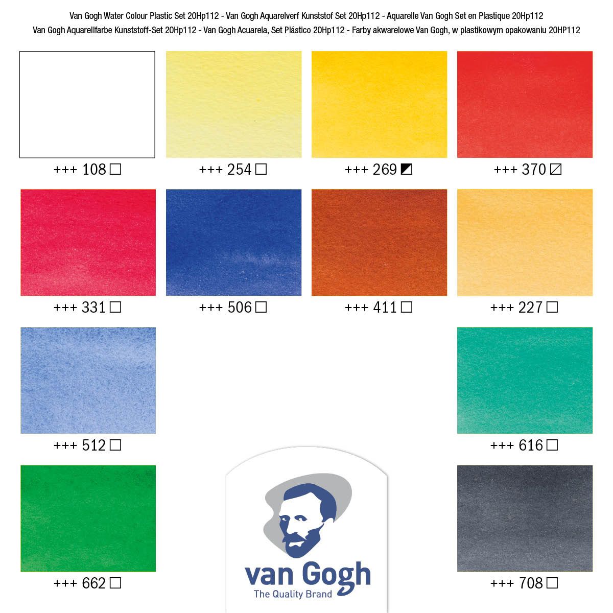 Van Gogh Watercolors - Pocket Box Set of 12, 10ml Tubes