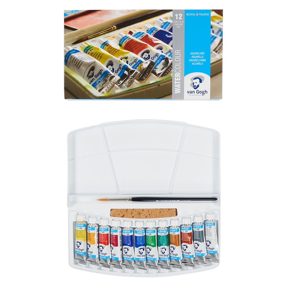 Van Gogh Watercolor Plastic Pocket Box Set of 12 - Vibrant Colors -  20207557