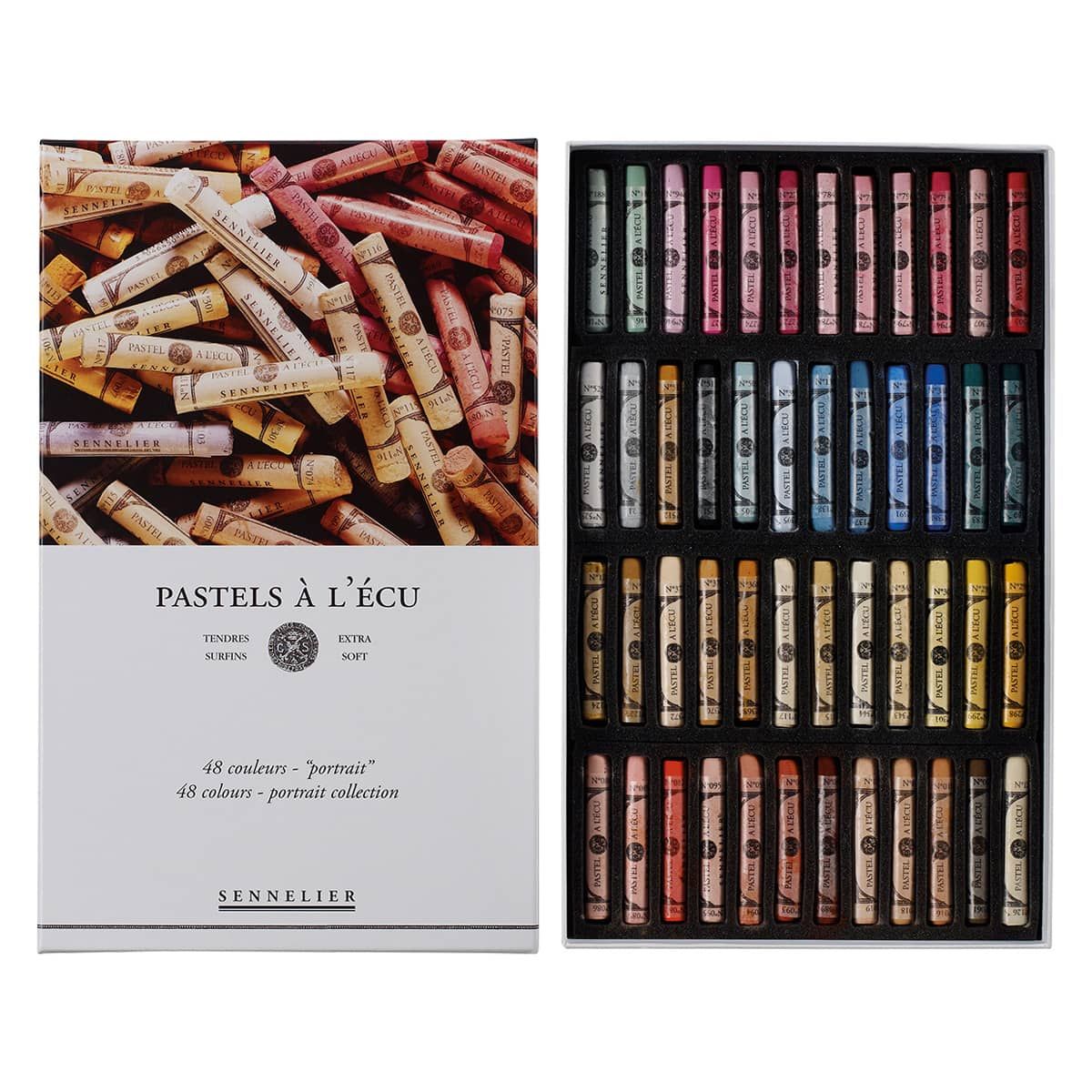 Sennelier Soft Pastels - Set of 100, Portrait Colors, Wood Box