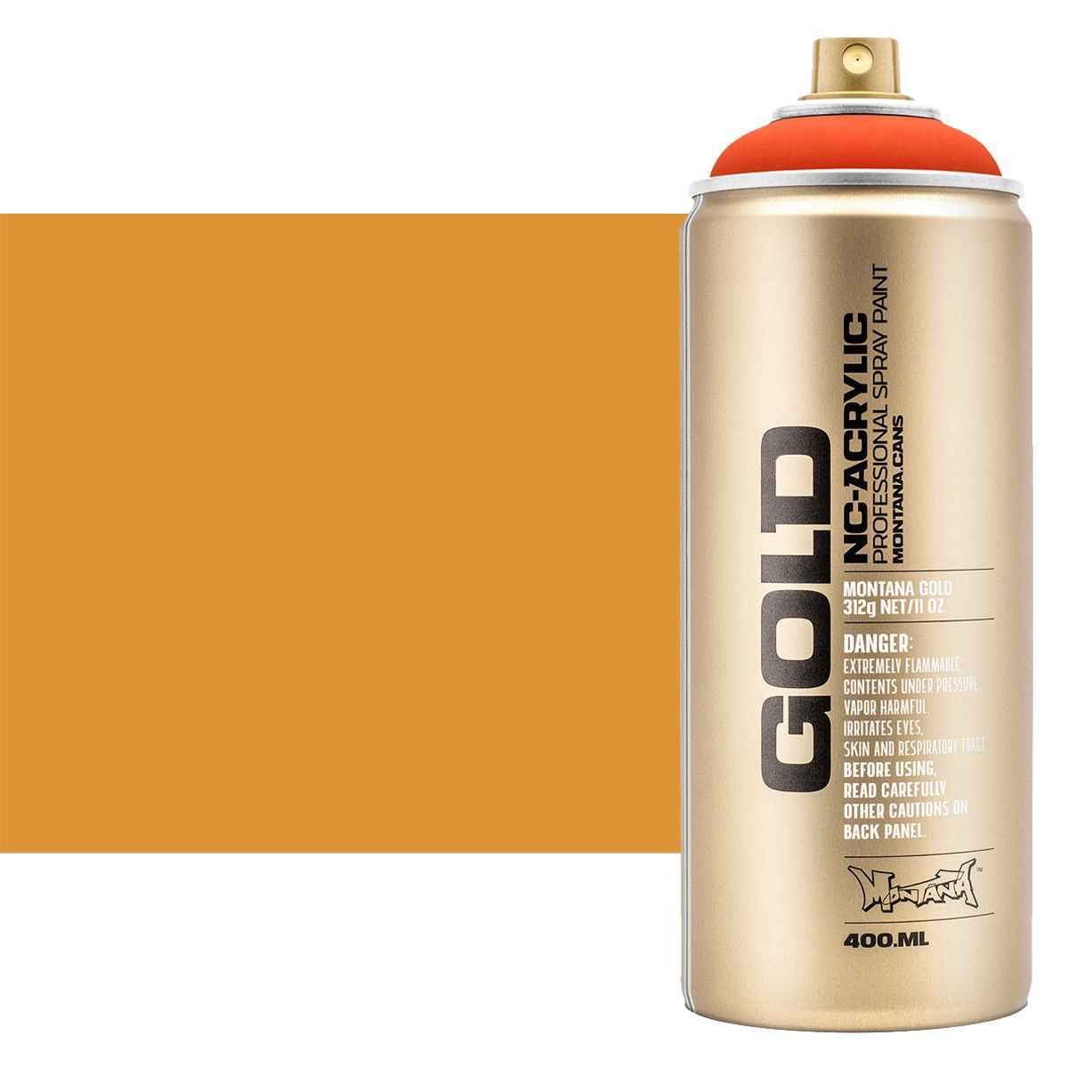 Montana GOLD Acrylic Professional Spray Paint 400 ml - Power Orange Fluorescent