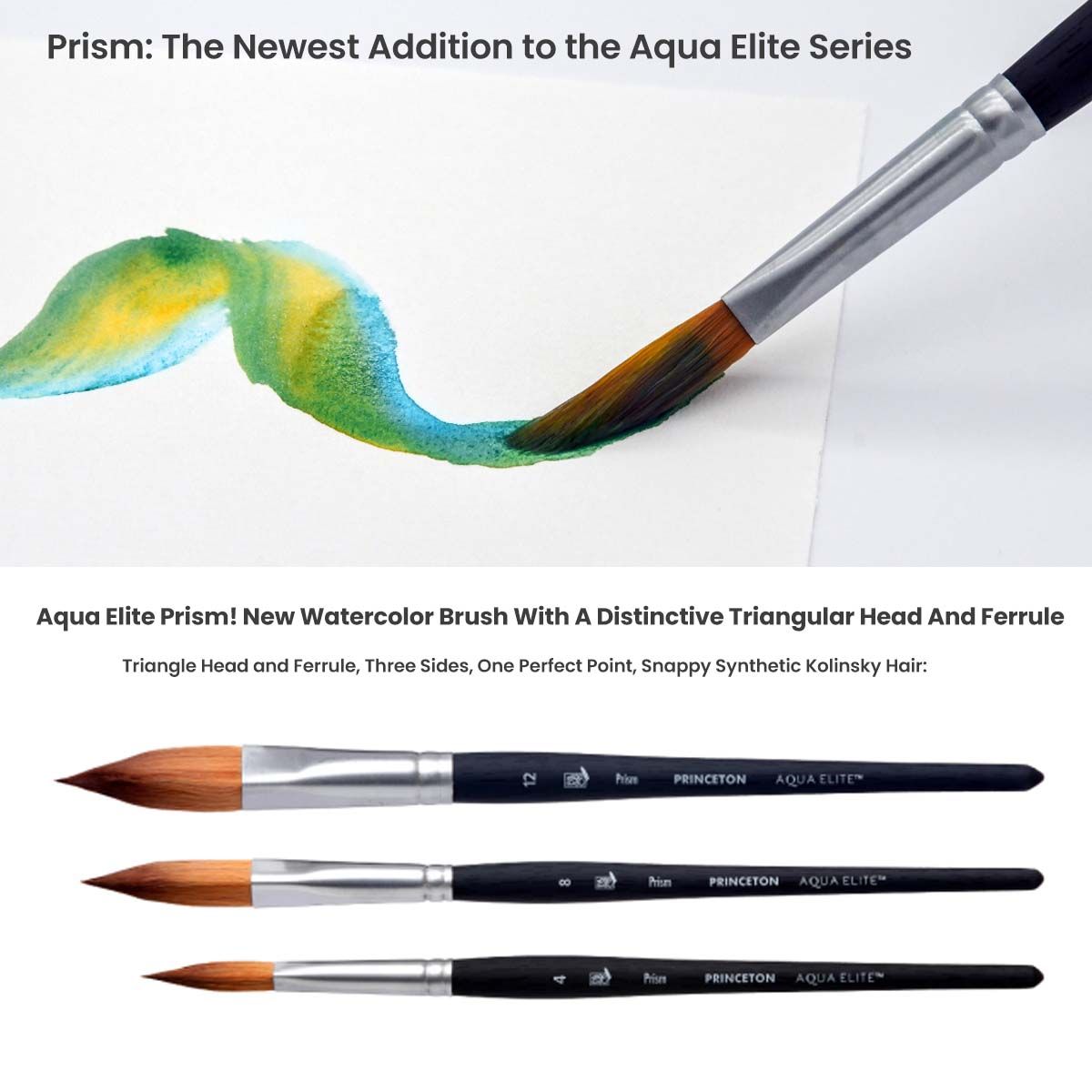 Princeton Aqua-Elite Synthetic Kolinsky Prism Brushes