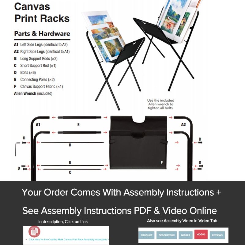 Creative Mark Folding Wood Large Print Rack - Perfect for Display of  Canvas, Art, Prints, Panels, Posters, Art Gallery Shows, Storage Racks