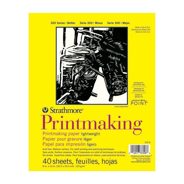 Strathmore 300 Series Printmaking Pad 8x10in - 40 Pages Glue Bound