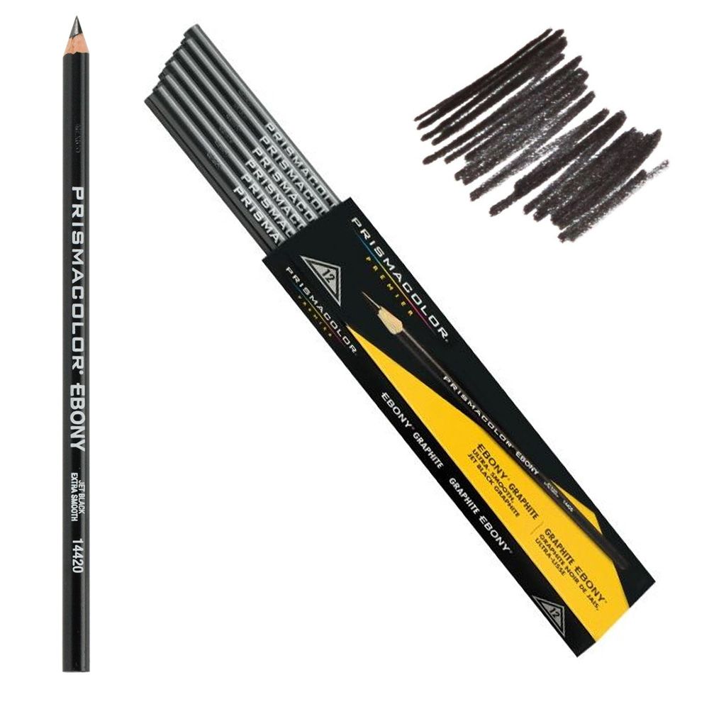 Prismacolor Ebony Graphite Drawing Pencils, Black,12-count, Drawing Pencil  Set Lapices Portaminas De Diente - Wooden Colored Pencils - AliExpress
