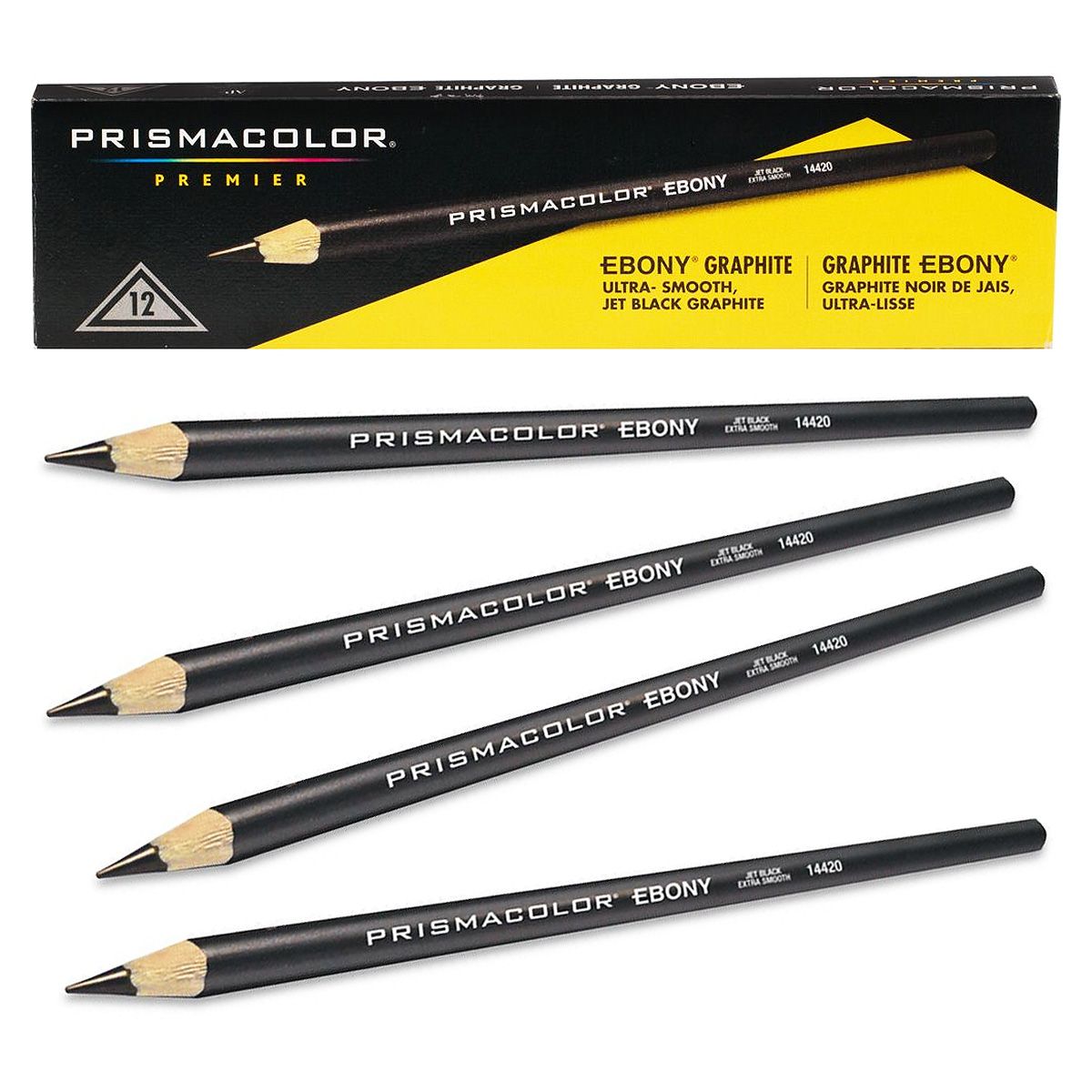 Prismacolor Ebony Graphite Pencils, Black Drawing Pencil Set 12 Count  Sketching