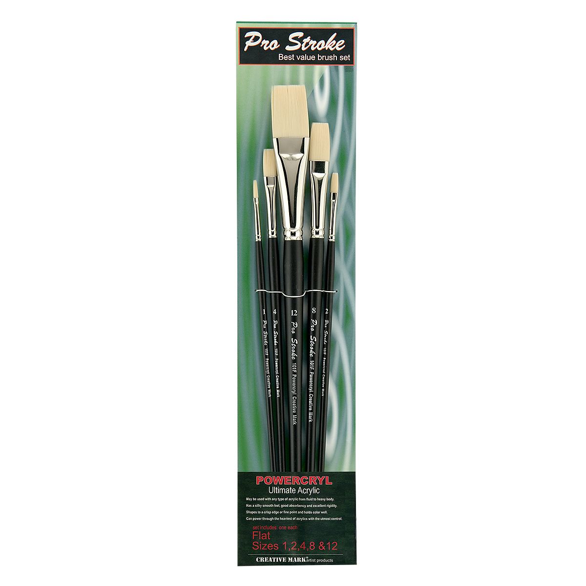 Creative Mark ProStroke Powercryl Acrylic Brushes Flat (Set of 5