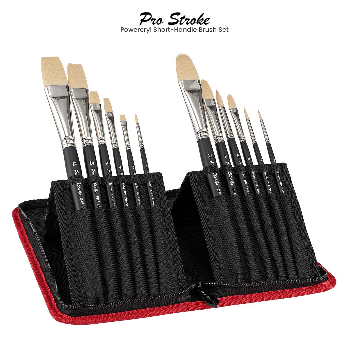 Pro Stroke Powercryl Short-Handle Brush Set of 12