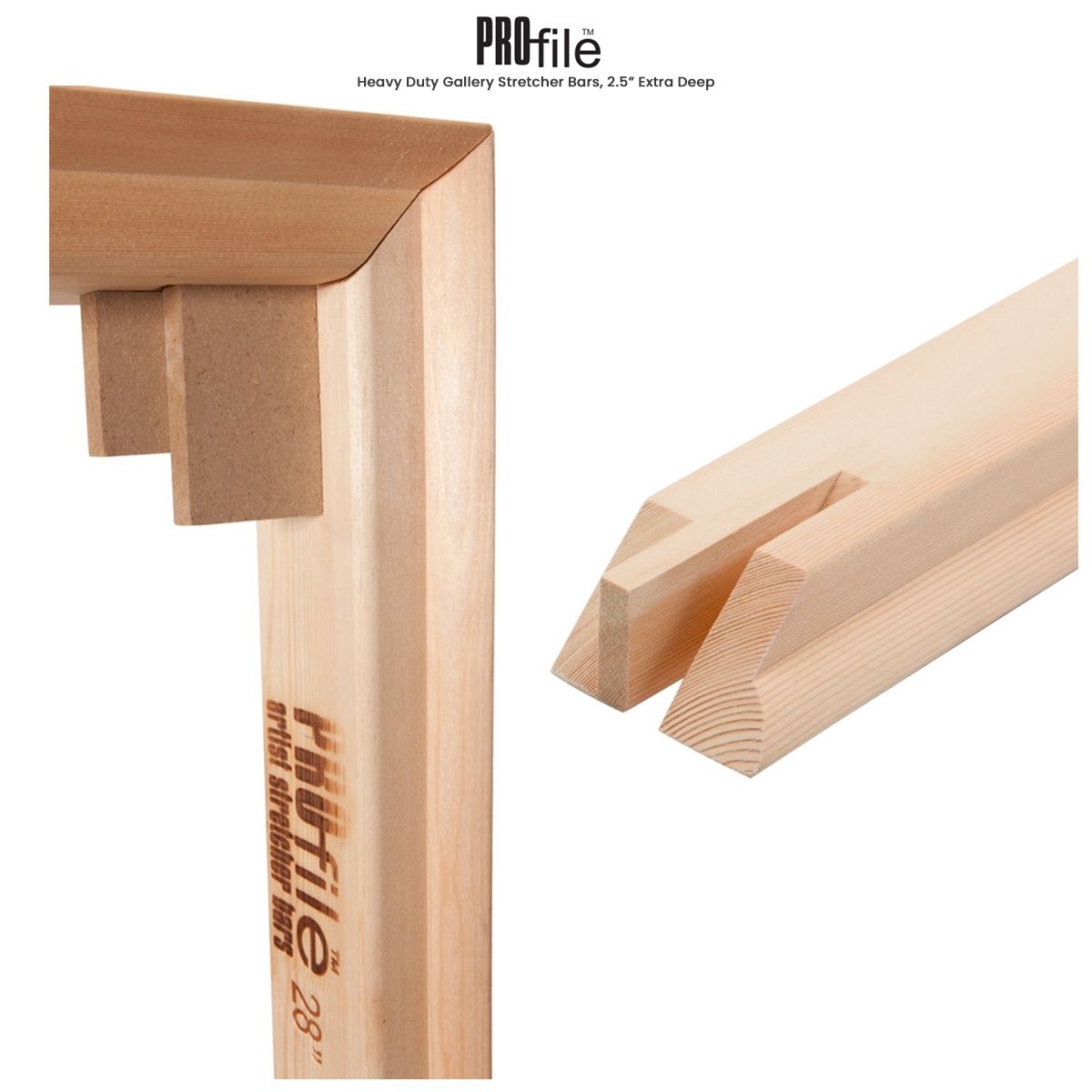 ProFile Heavy Duty Extra Deep Wood Stretcher Bars,  2.5" Deep