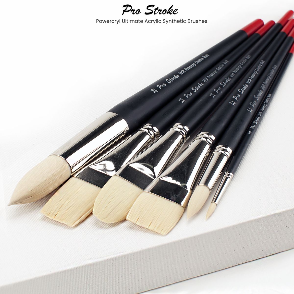 Paint Brush Set - 7 Travel Brushes Ultra Short Handle (Black