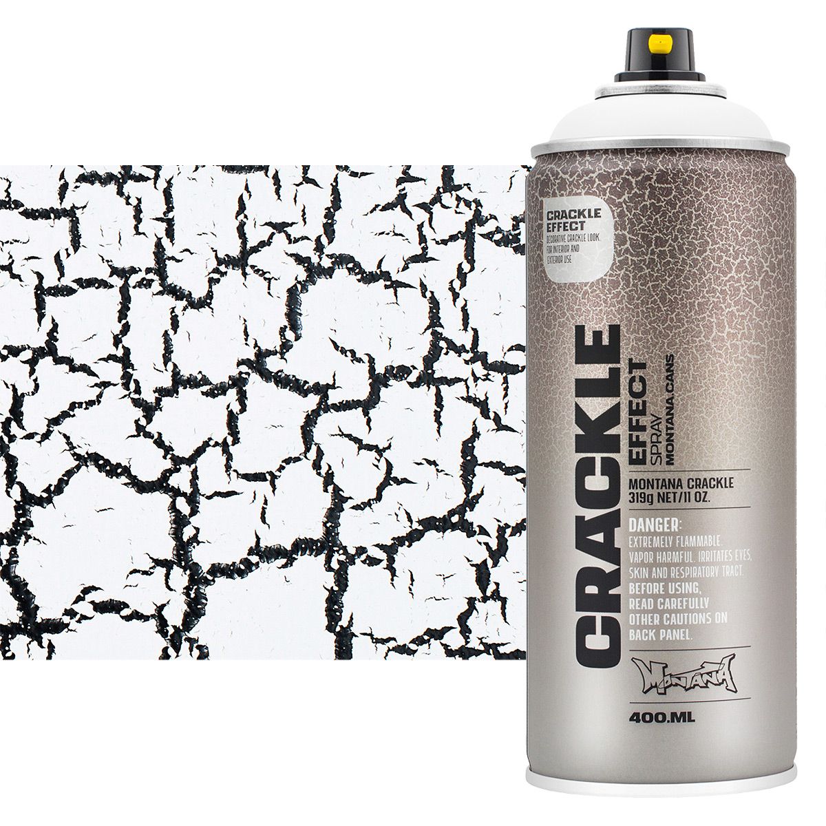 Montana Cans CRACKLE EFFECT Spray Paint, 400ml, Traffic Black