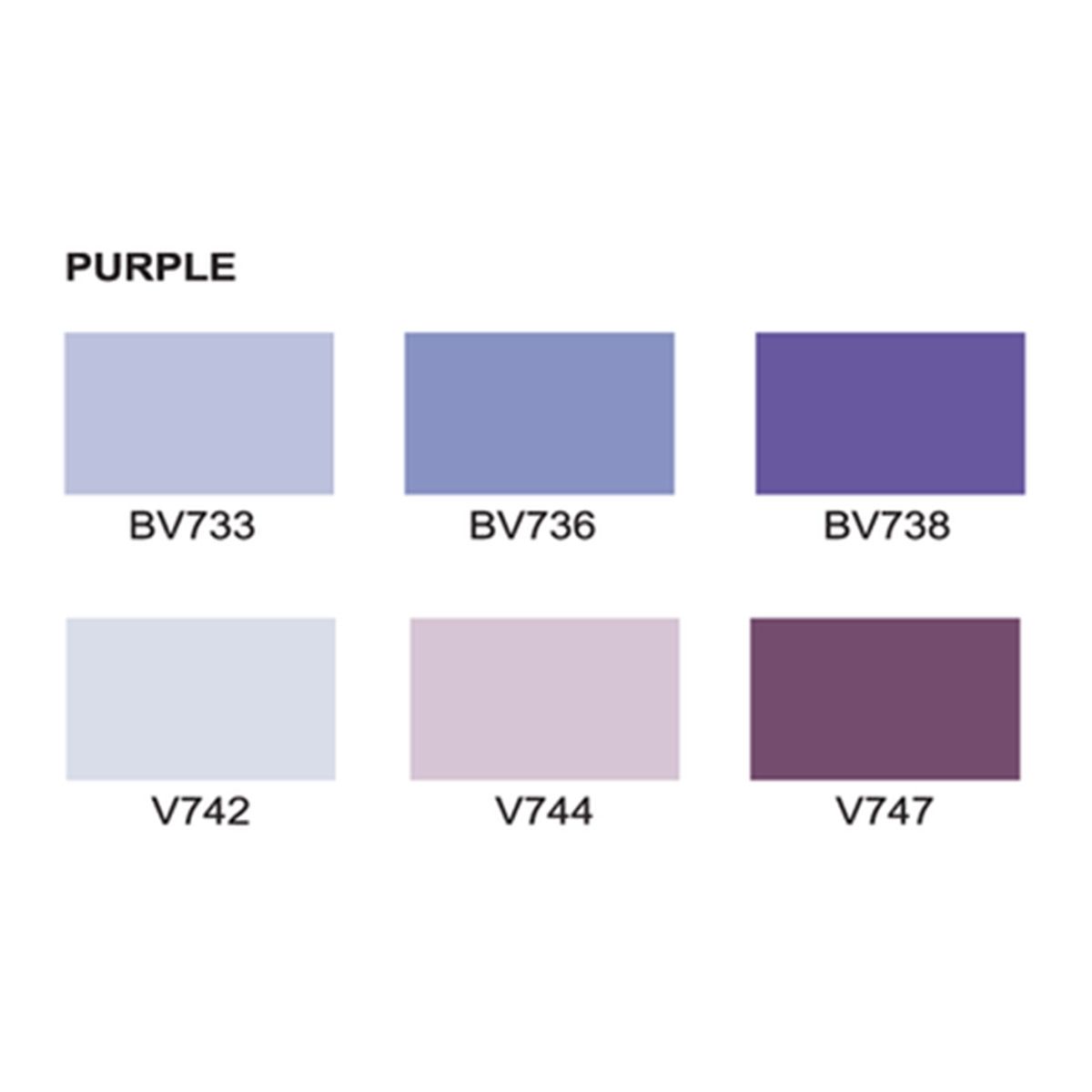 Marvy Uchida Le Plume 3000 Permanent Brush Tip Markers (Set of 6) Purples