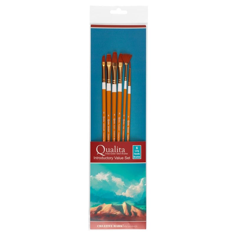 Qualita Gold Long Handle Value Brush Set Of 6