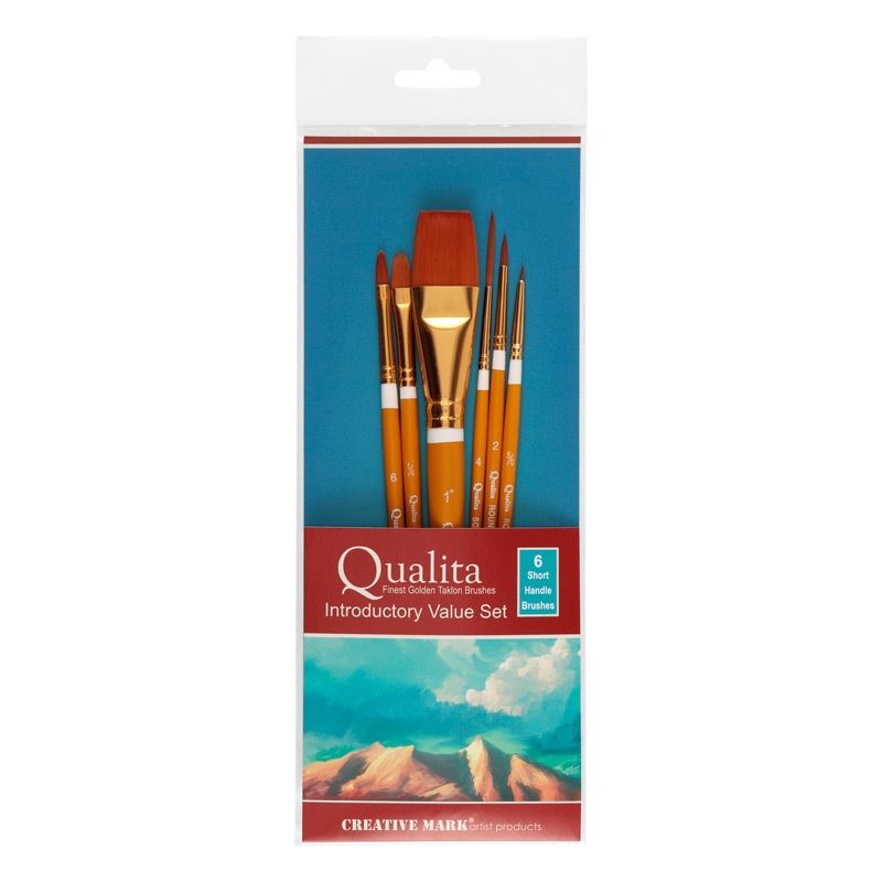 Qualita Gold Short Handle Value Brush Set Of 6 