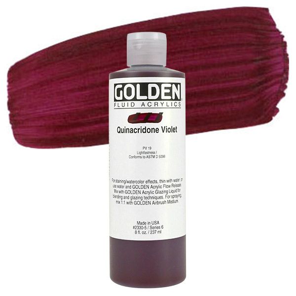 GOLDEN Fluid Acrylics Quinacridone Violet 8 oz Jerry's Artarama