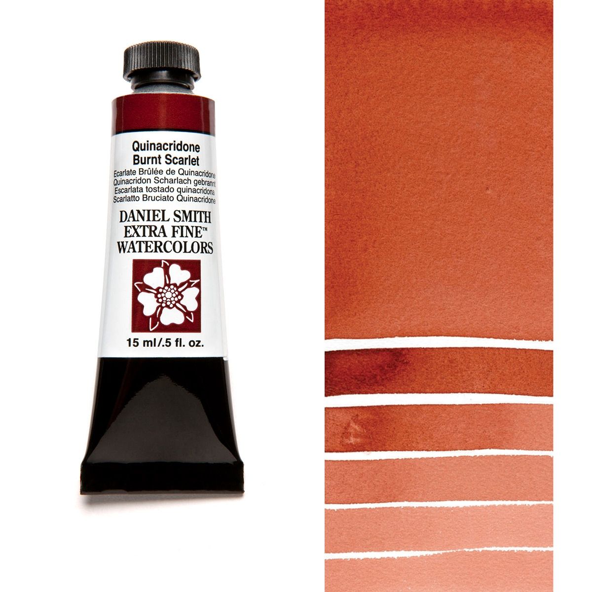 Daniel Smith Extra Fine Watercolors - Quinacridone Burnt Scarlet, 15 ml Tube