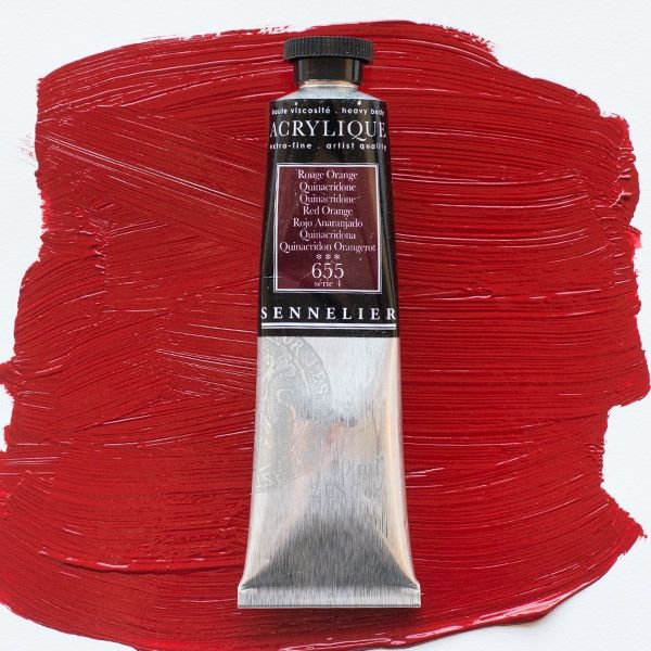 Sennelier Extra-Fine Artist Acrylic 60 ml Tube - Quinacridone Red Orange