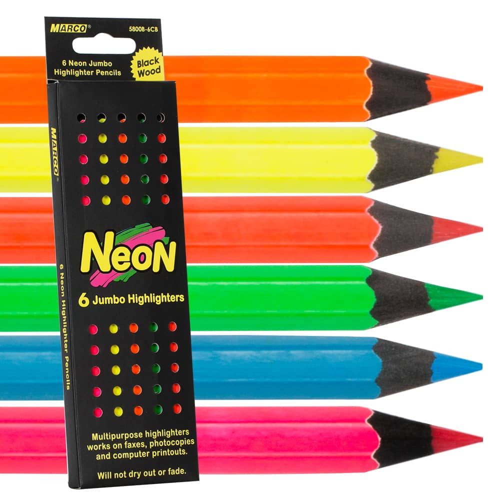 Raffiné Neon Jumbo Colored Pencil Set of 6