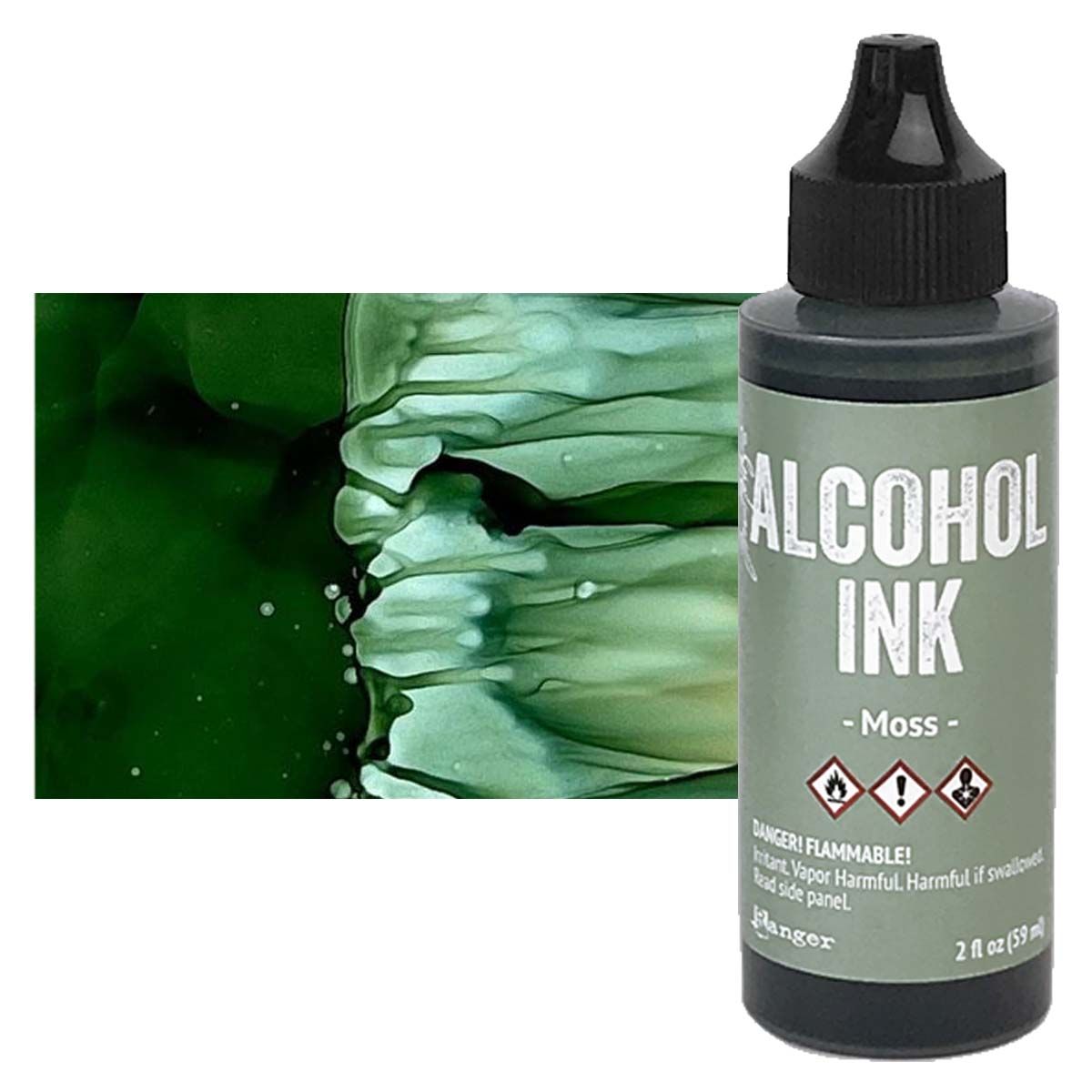 Tim Holtz Alcohol Ink - Moss, 2oz Bottle | Jerry's Artarama