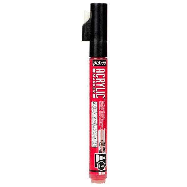Pebeo Chisel Acrylic Marker 4mm - Red