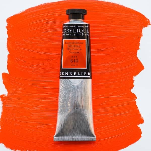 Sennelier Extra-Fine Artist Acrylic 60 ml Tube - Red Orange
