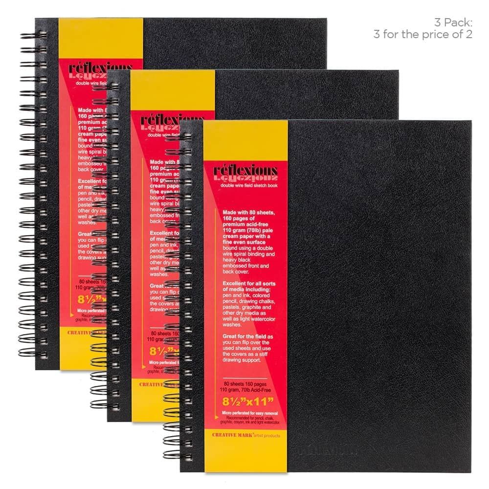 Reflexions Double Spiral Field Sketchbooks 9 x 12 70 lb (80 Sheets)