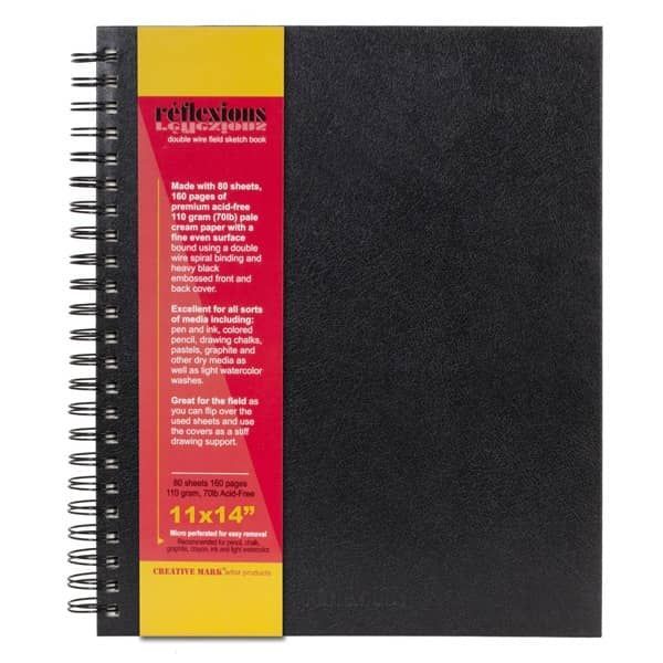Reflexions 11x14" Double Wire Sketch Book Spiral Bound 80 Sheets 70lb