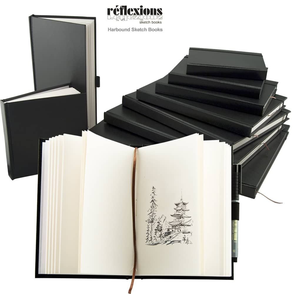 Sketchbook, Spiral-Bound Hardcover, Black, 5.5 x 8.5” - Pack of 3