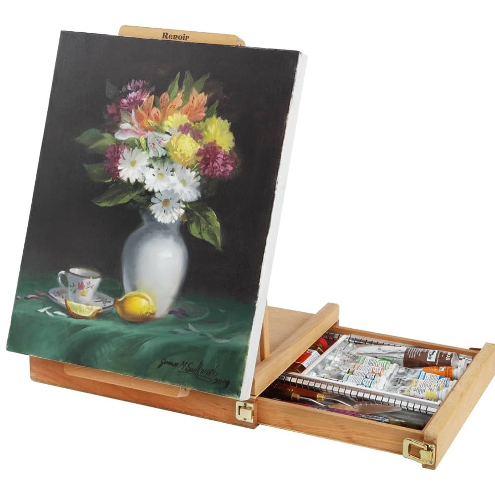 Creative Mark Renoir Table Easel & Sketchbox with Metal Lined Drawer - Adjustabl