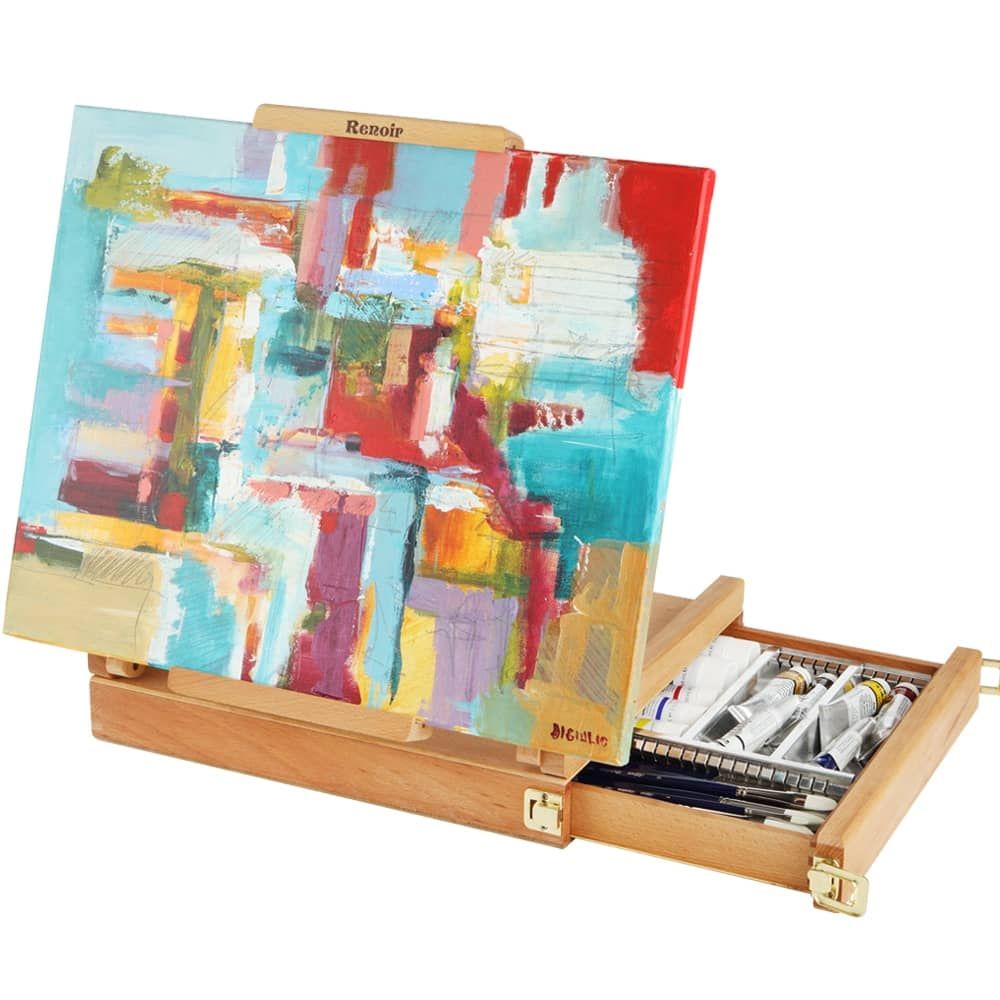 Wooden sketching easel and painting box - Hilltop Hawk