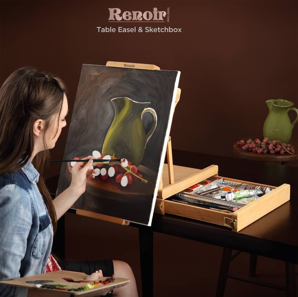 Wooden Easel for Painting Sketch Easel Drawing Table Box Oil Paint