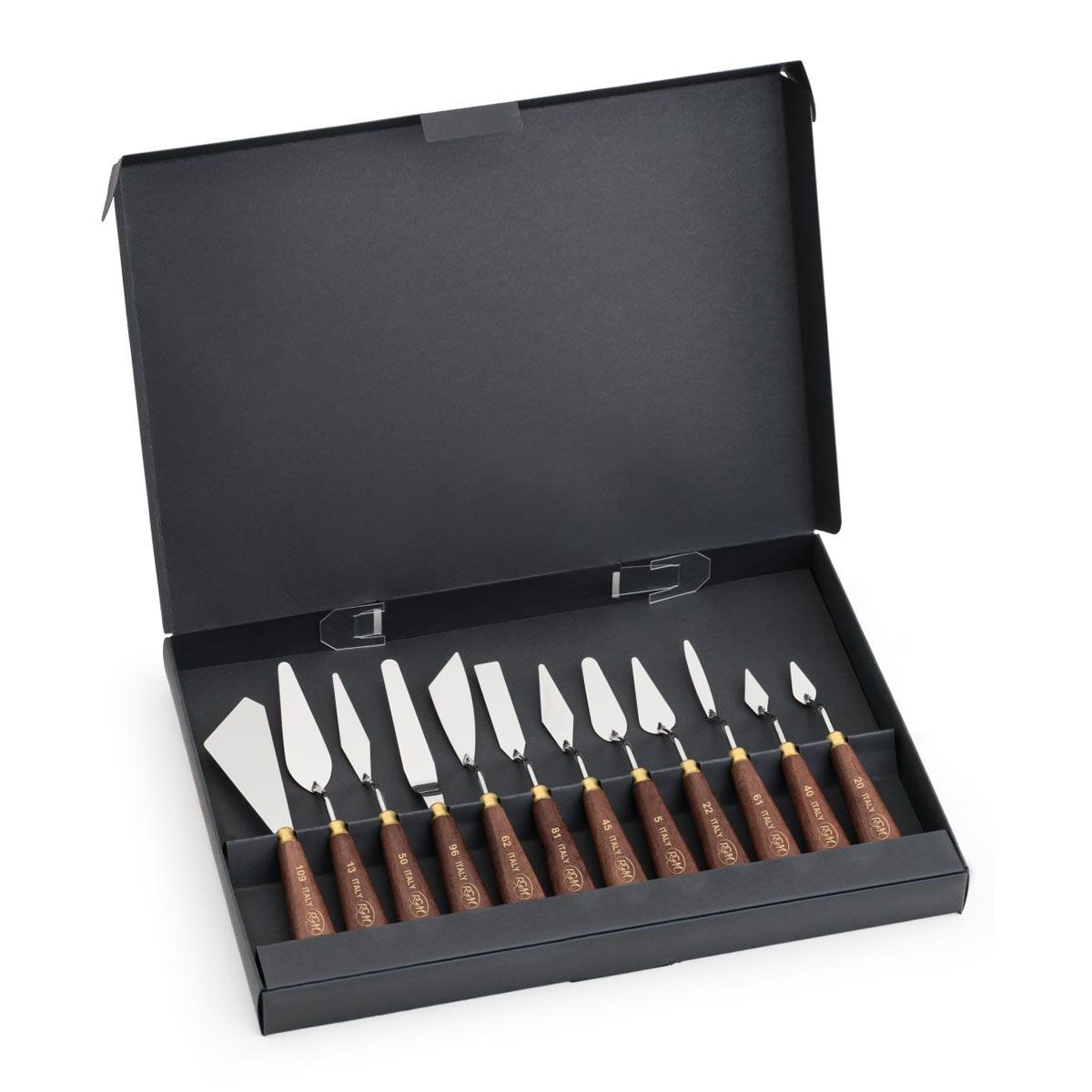 RRGM Palette Knife Plus Line - Briefcase Set of 12 Painting Palette Knives