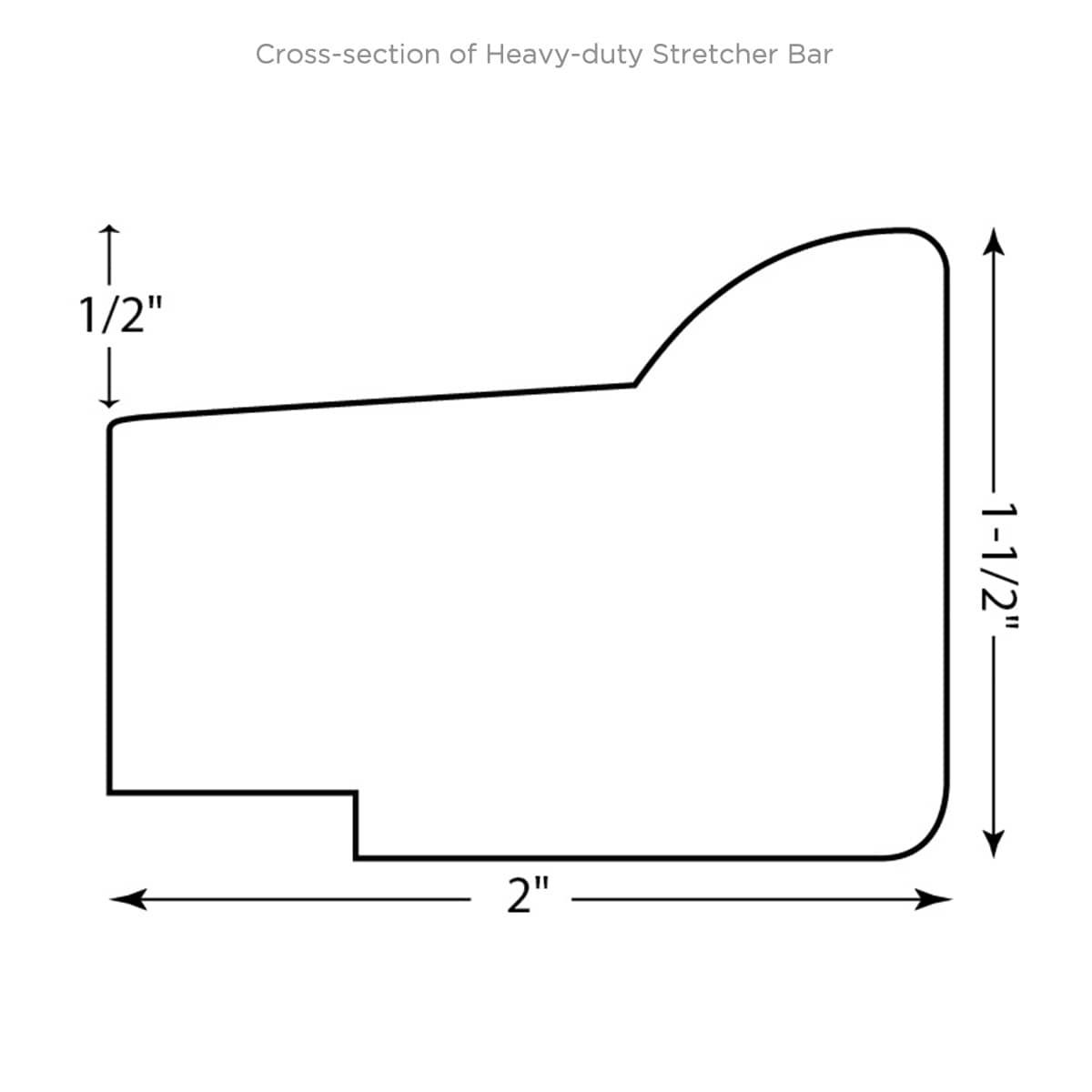 Cross-section of BEST Heavy-duty Stretcher Bar